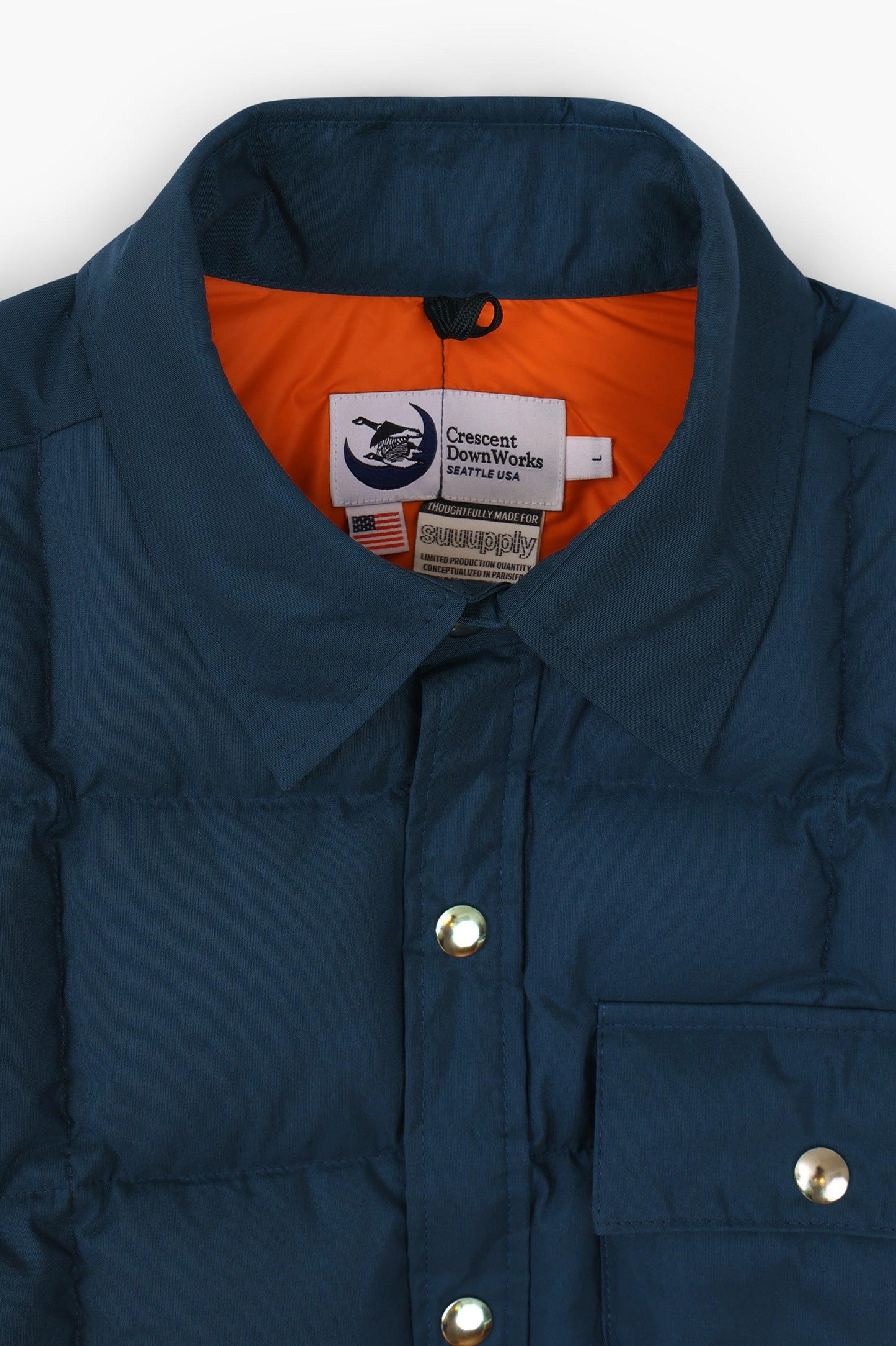 Down jacket overshirt - Navy/Orange