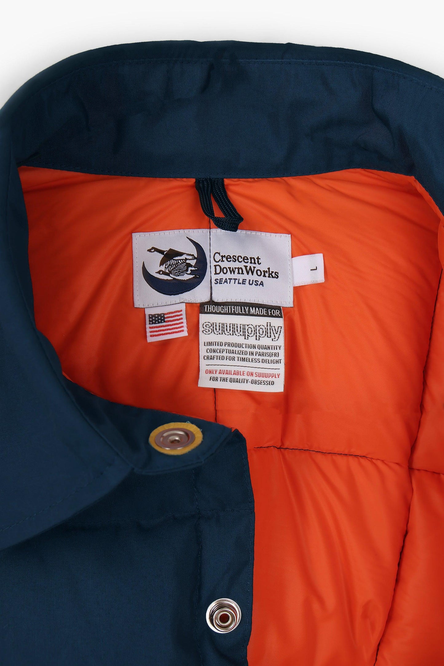 Down jacket overshirt - Navy/Orange