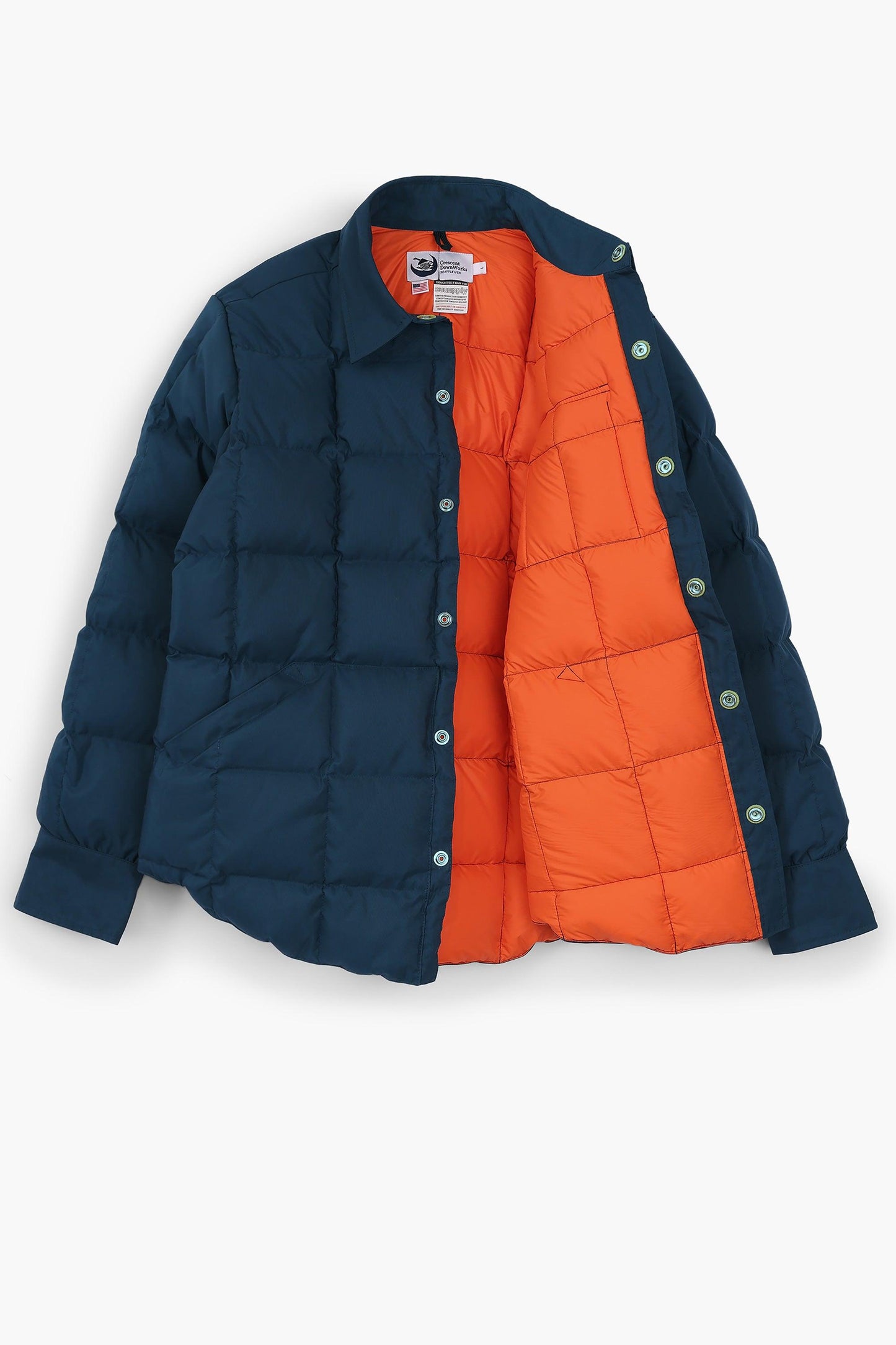 Down jacket overshirt - Navy/Orange