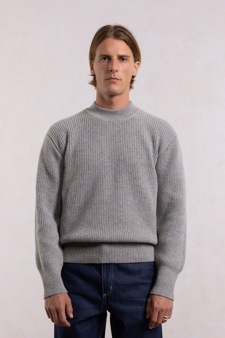 Deck Sweater en laine d'agneau - Gris