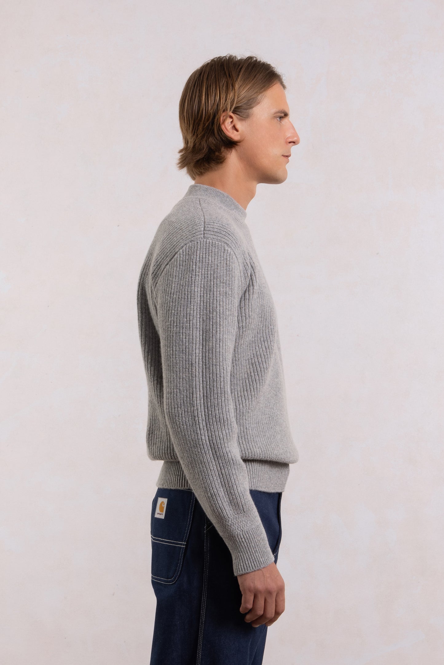 Deck Sweater en laine d'agneau - Gris