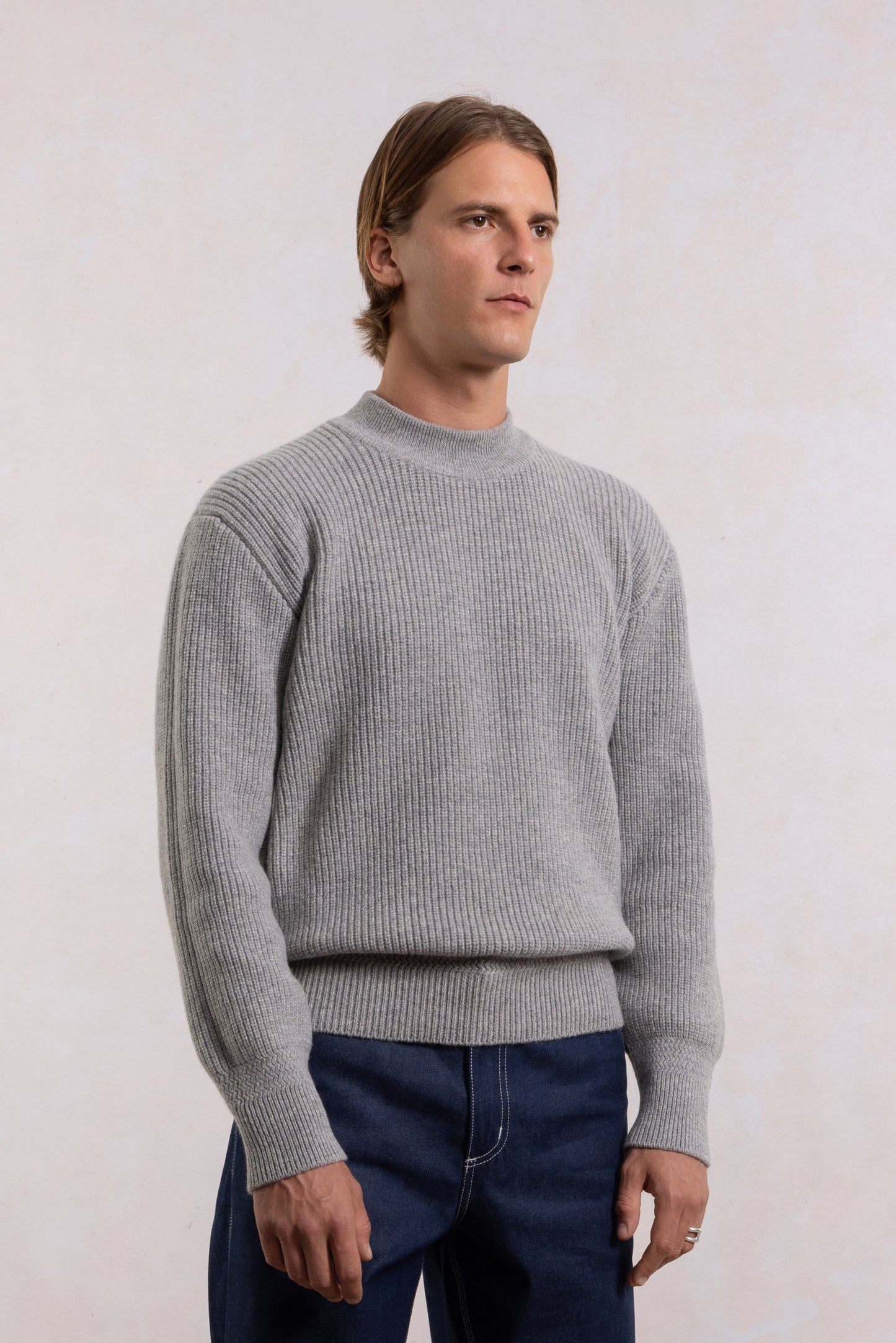 Deck Sweater en laine d'agneau - Gris