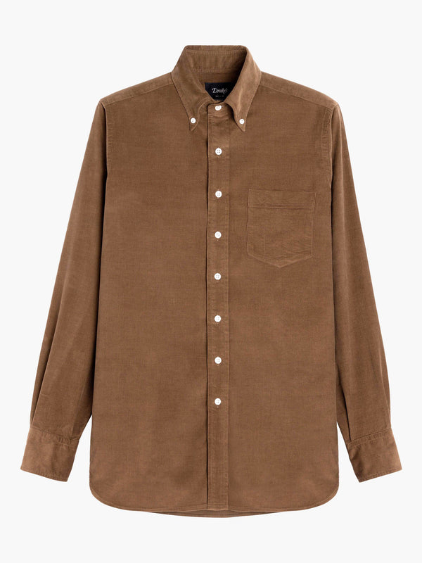 Chemise en velours côtelé - Marron