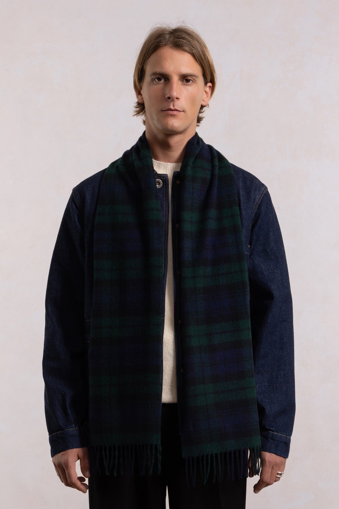 Lambswool Scarf - Black watch check