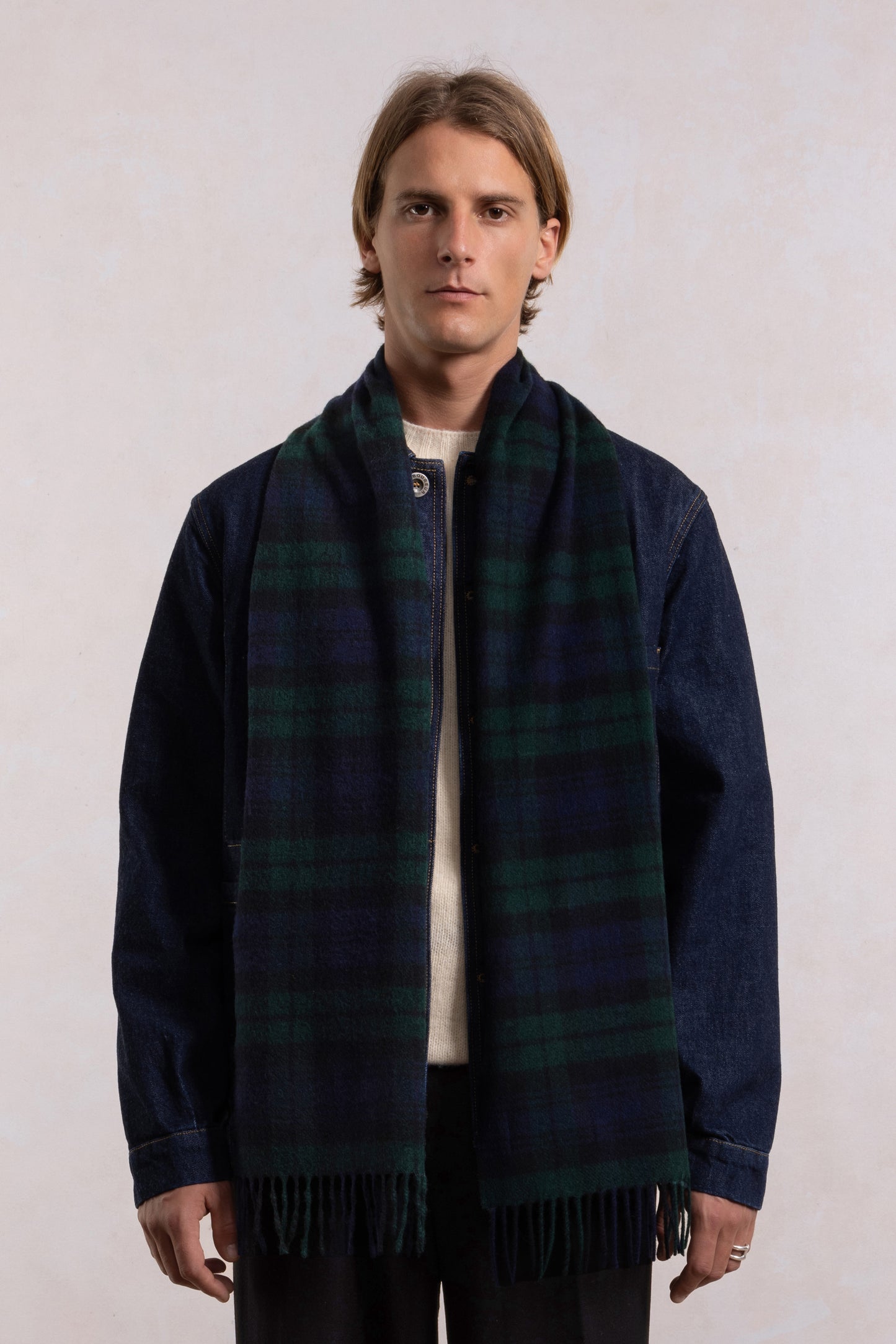 Lambswool Scarf - Black watch check