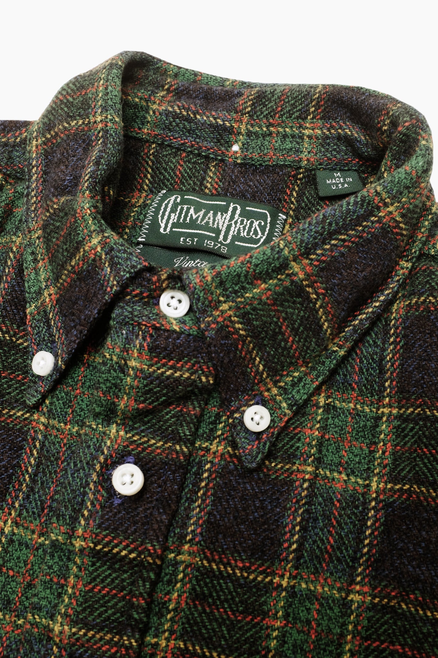 Checked Tweed Flannel Shirt - Green