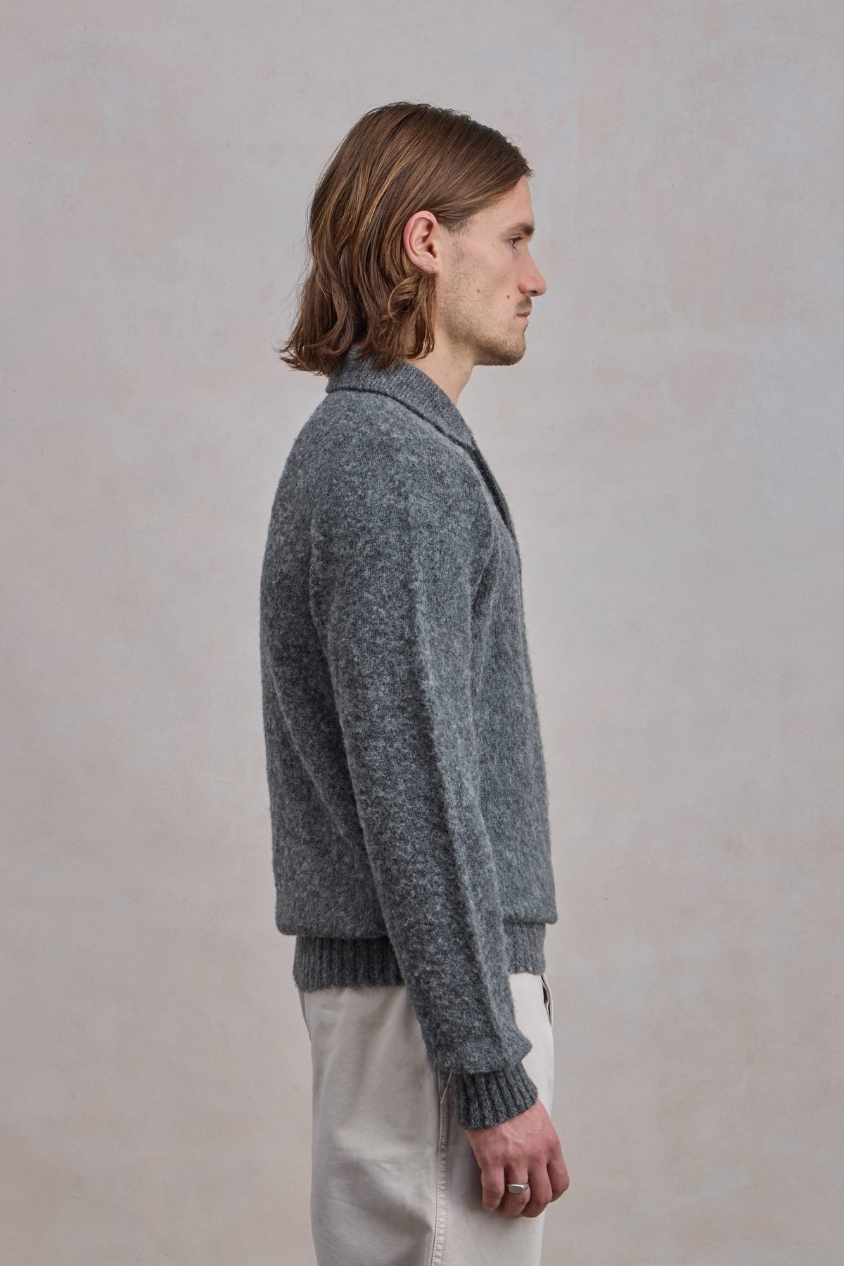 Shaggy Dog wollen polokraag trui – Donkergrijs