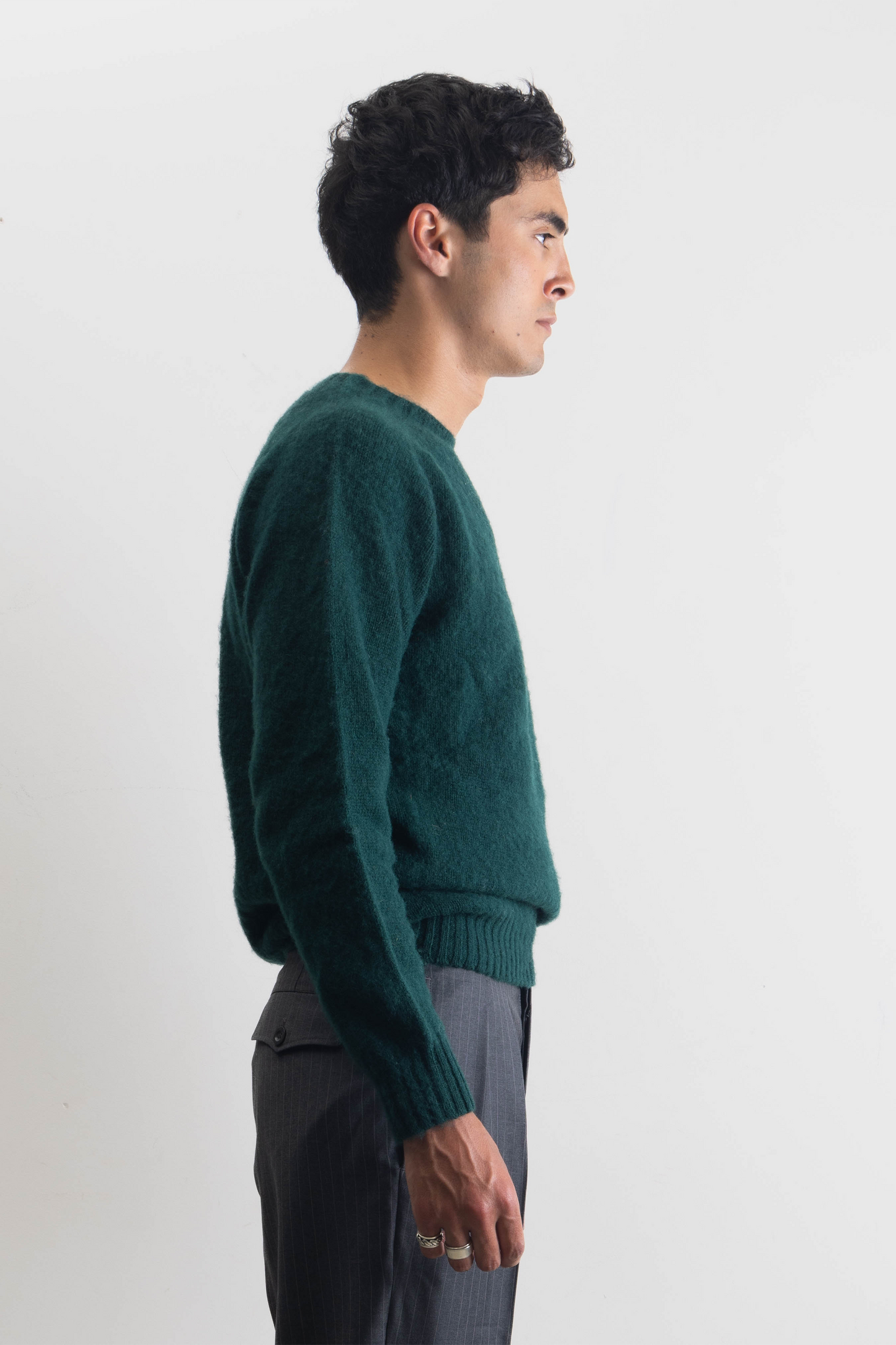 Shaggy Dog sweater in forest green wool