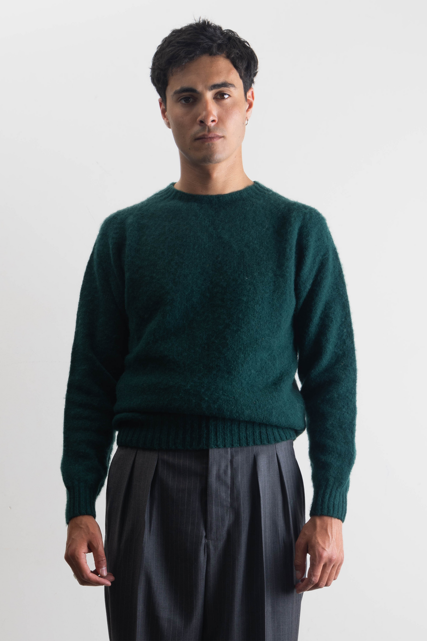 Shaggy Dog sweater in forest green wool