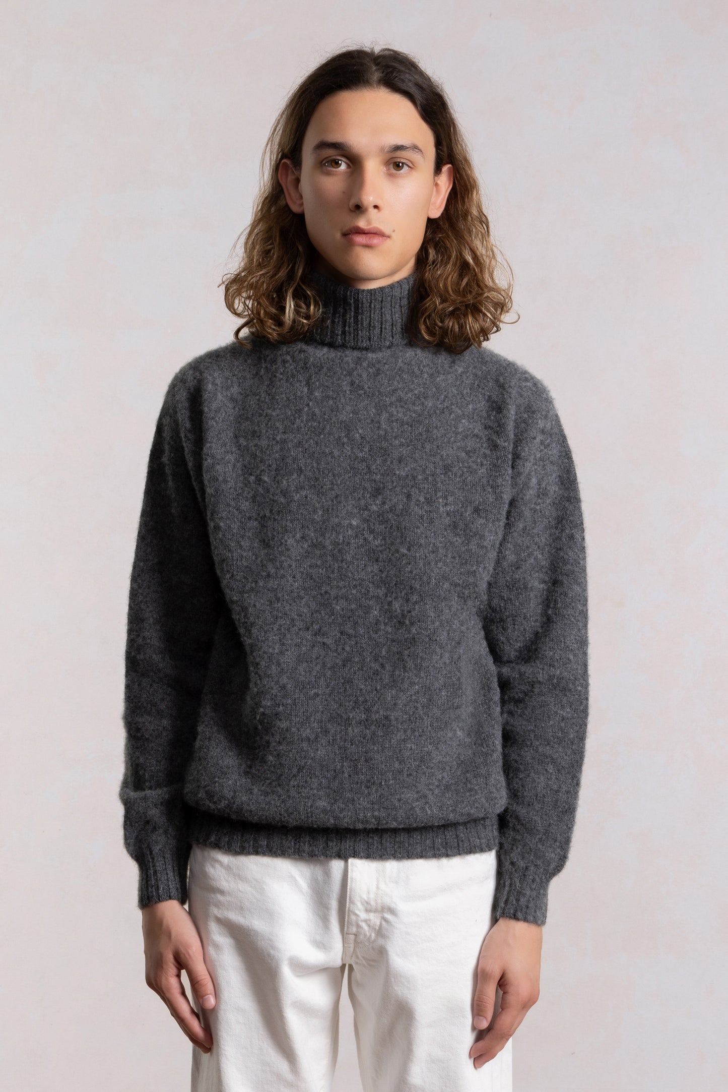 Shaggy Dog wool turtleneck sweater - Dark Grey