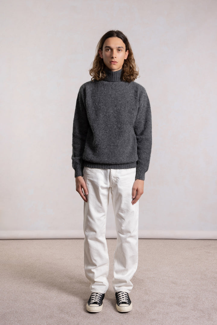 Shaggy Dog wool turtleneck sweater - Dark Grey