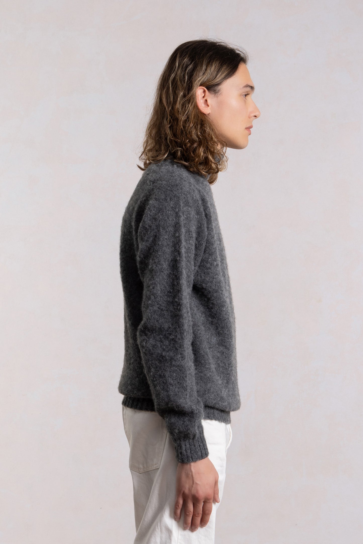 Shaggy Dog wool turtleneck sweater - Dark Grey