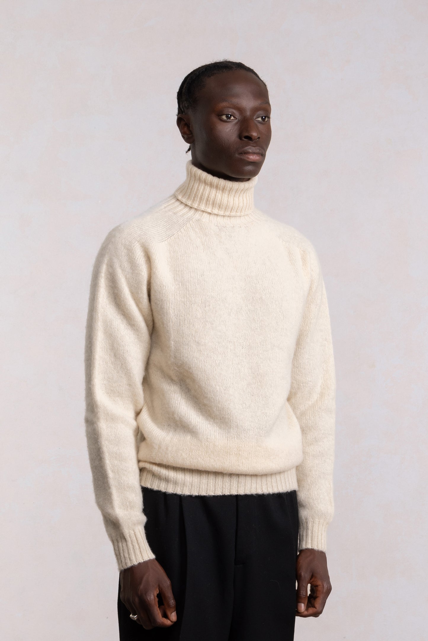 Shaggy Dog wool turtleneck sweater - Cream