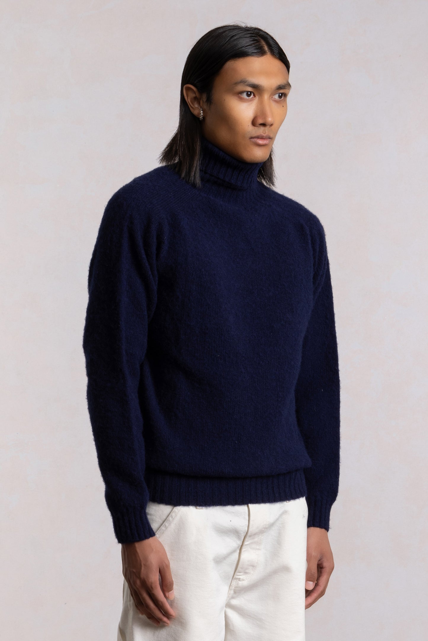 Shaggy Dog wool turtleneck sweater - Navy Blue