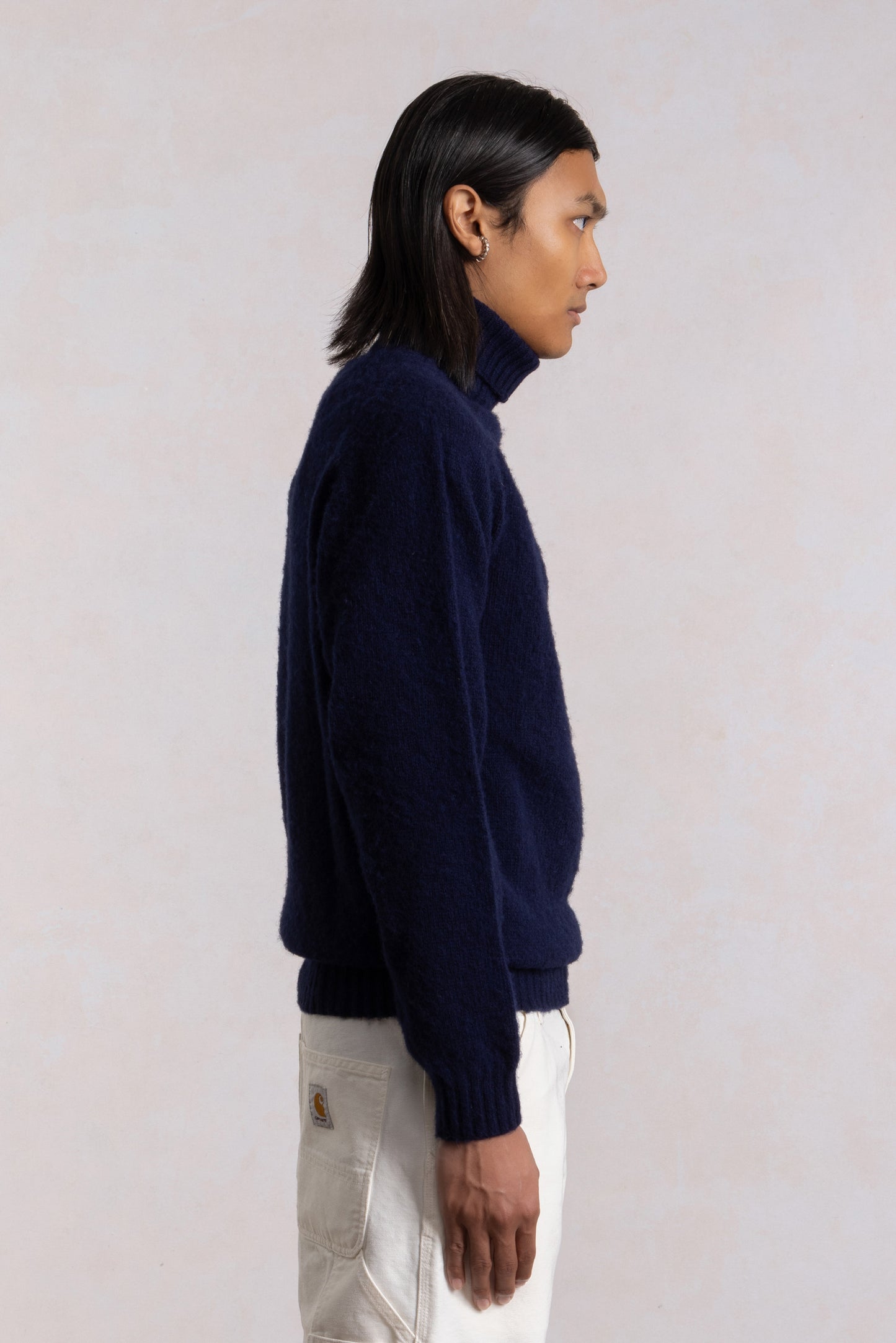 Shaggy Dog wool turtleneck sweater - Navy Blue