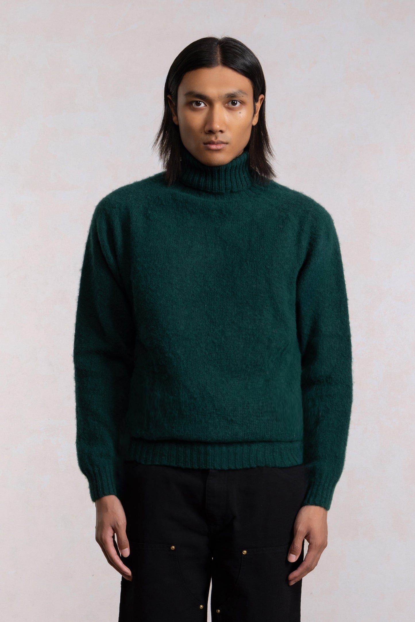 Shaggy Dog wool turtleneck sweater - Dark Green