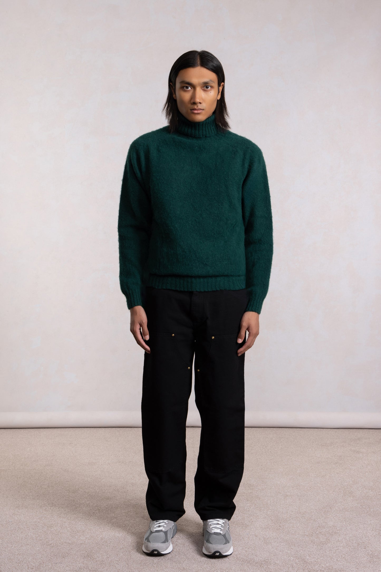 Shaggy Dog wool turtleneck sweater - Dark Green