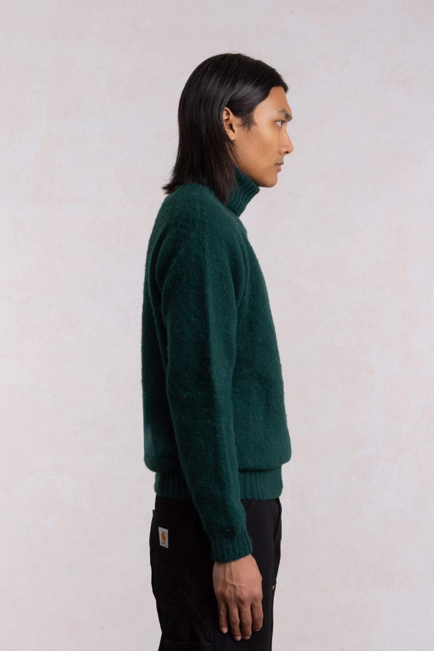 Shaggy Dog wool turtleneck sweater - Dark Green