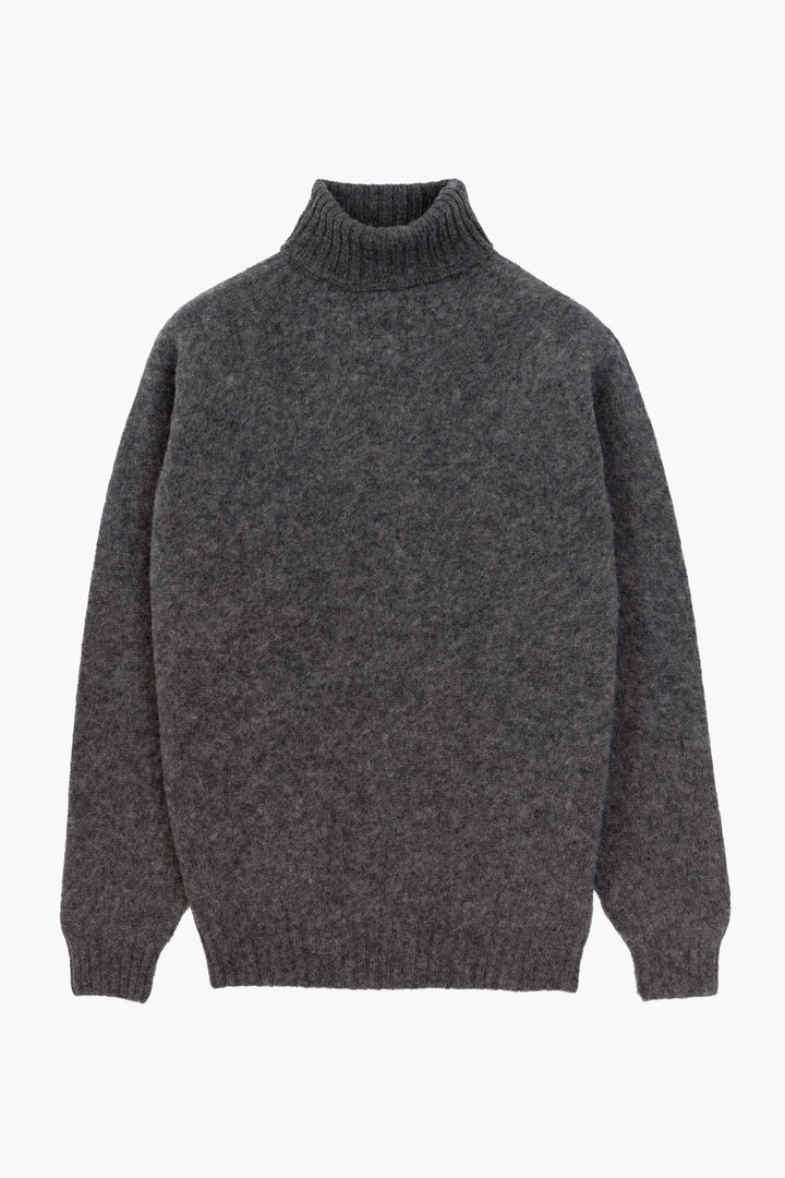 Shaggy Dog wool turtleneck sweater - Dark Grey