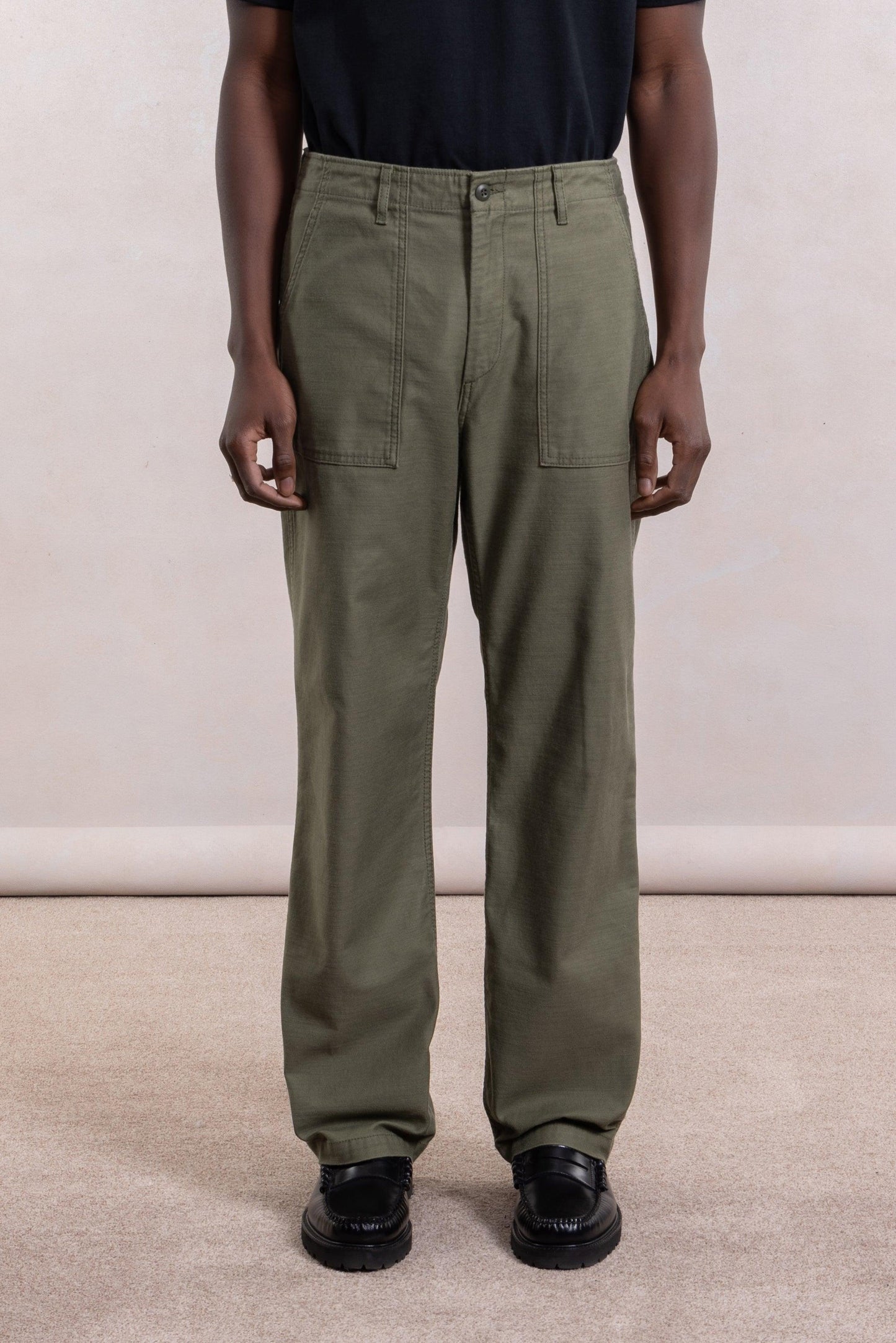 Cotton fatigue pants - Olive