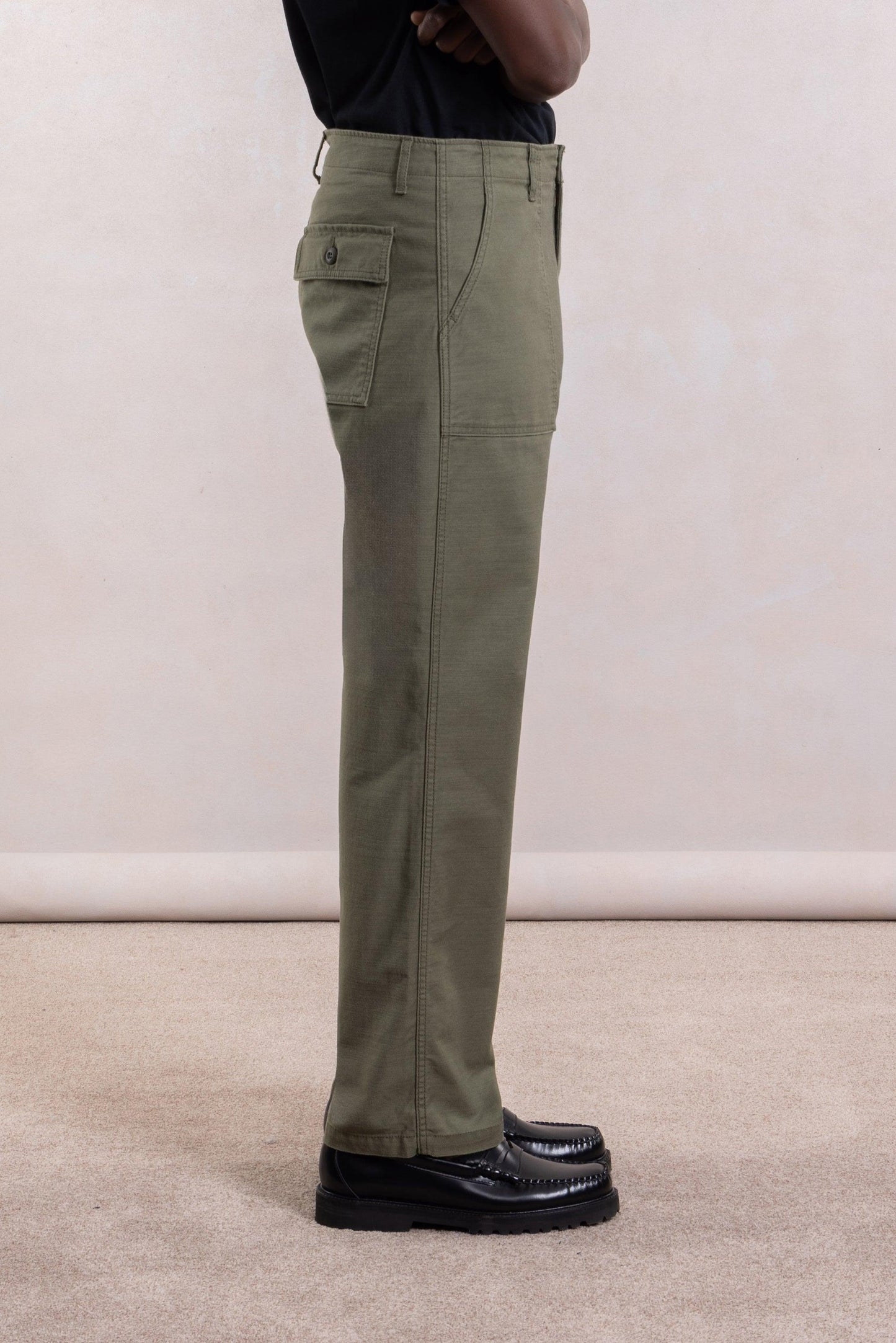 Cotton fatigue pants - Olive