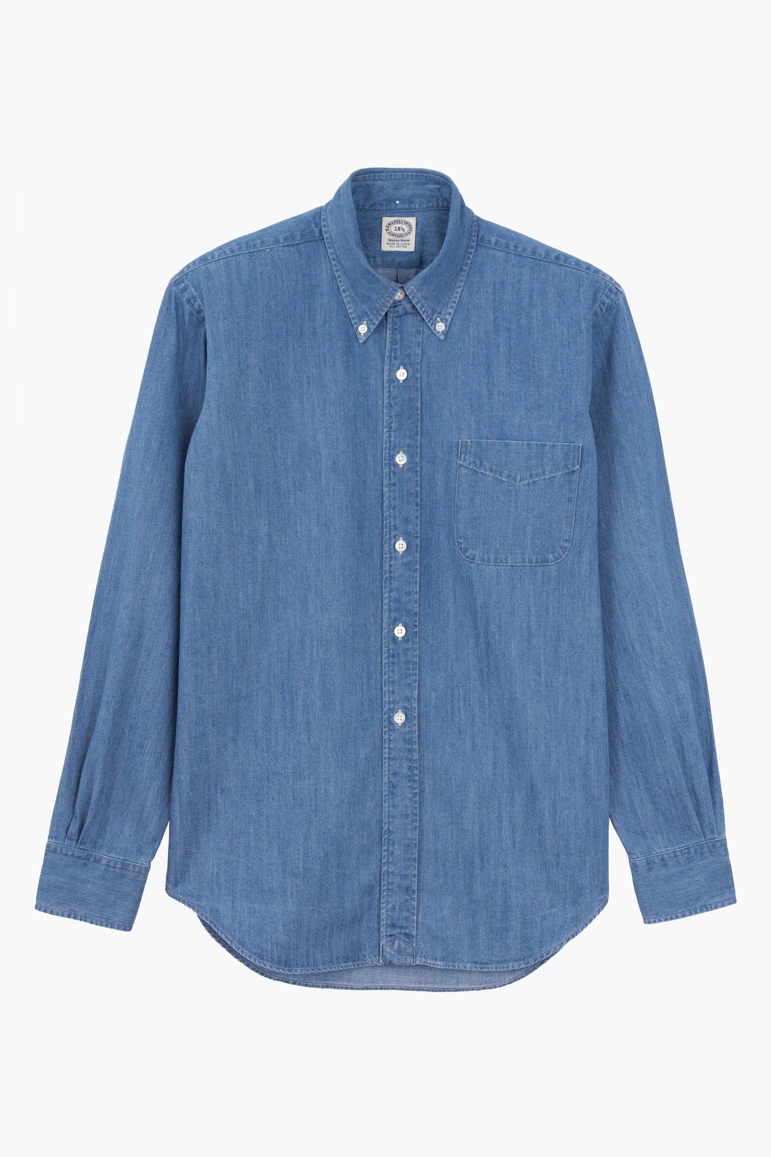 KAMAKURA SHIRTS - Chemise Vintage Ivy Jean Délavé