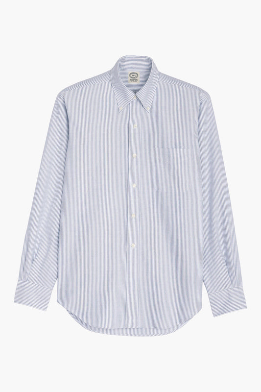 'Vintage Ivy' overhemd - Blauw gestreept Oxford