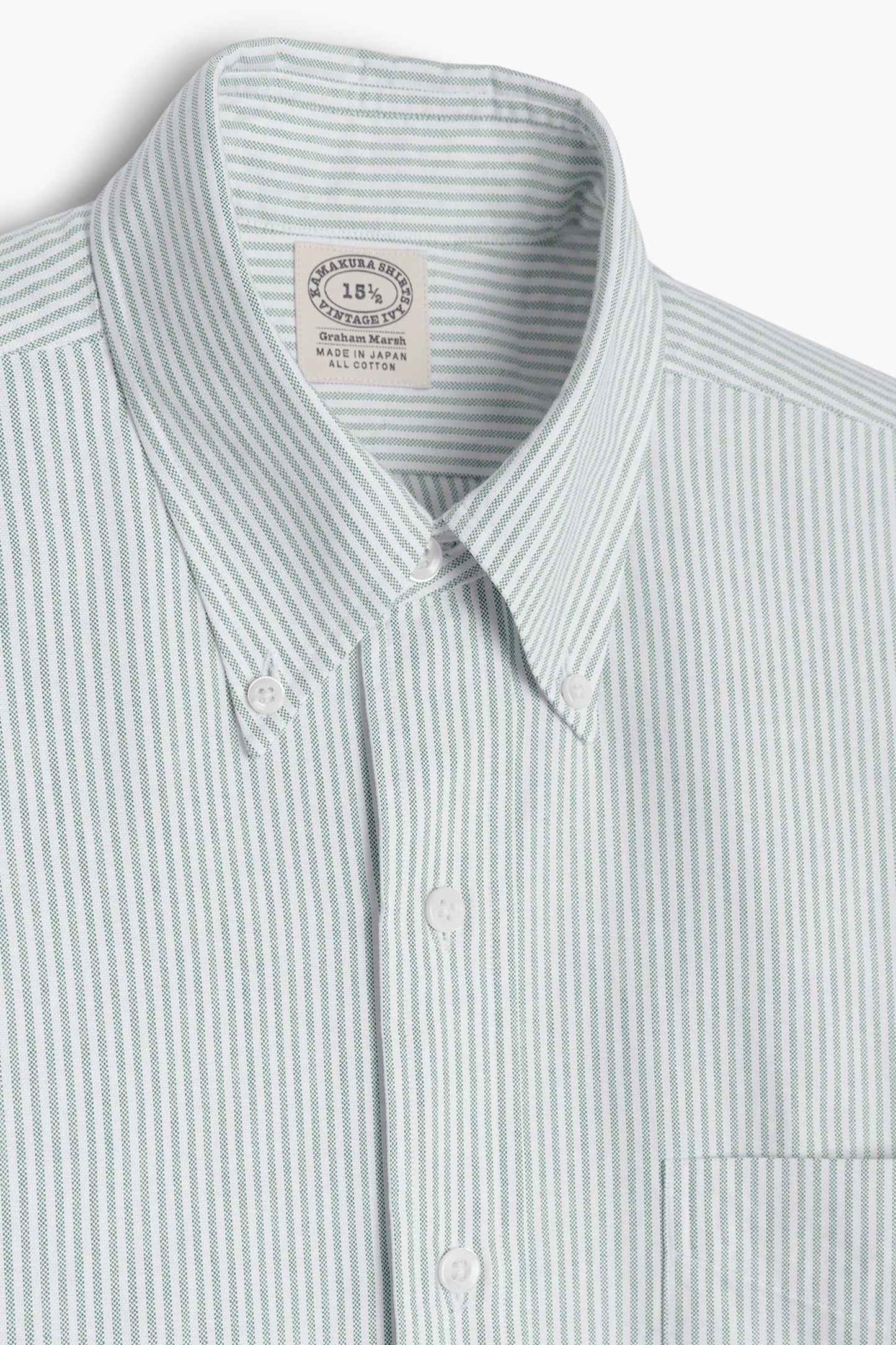 Chemise 'Vintage Ivy' - Oxford Rayé Vert