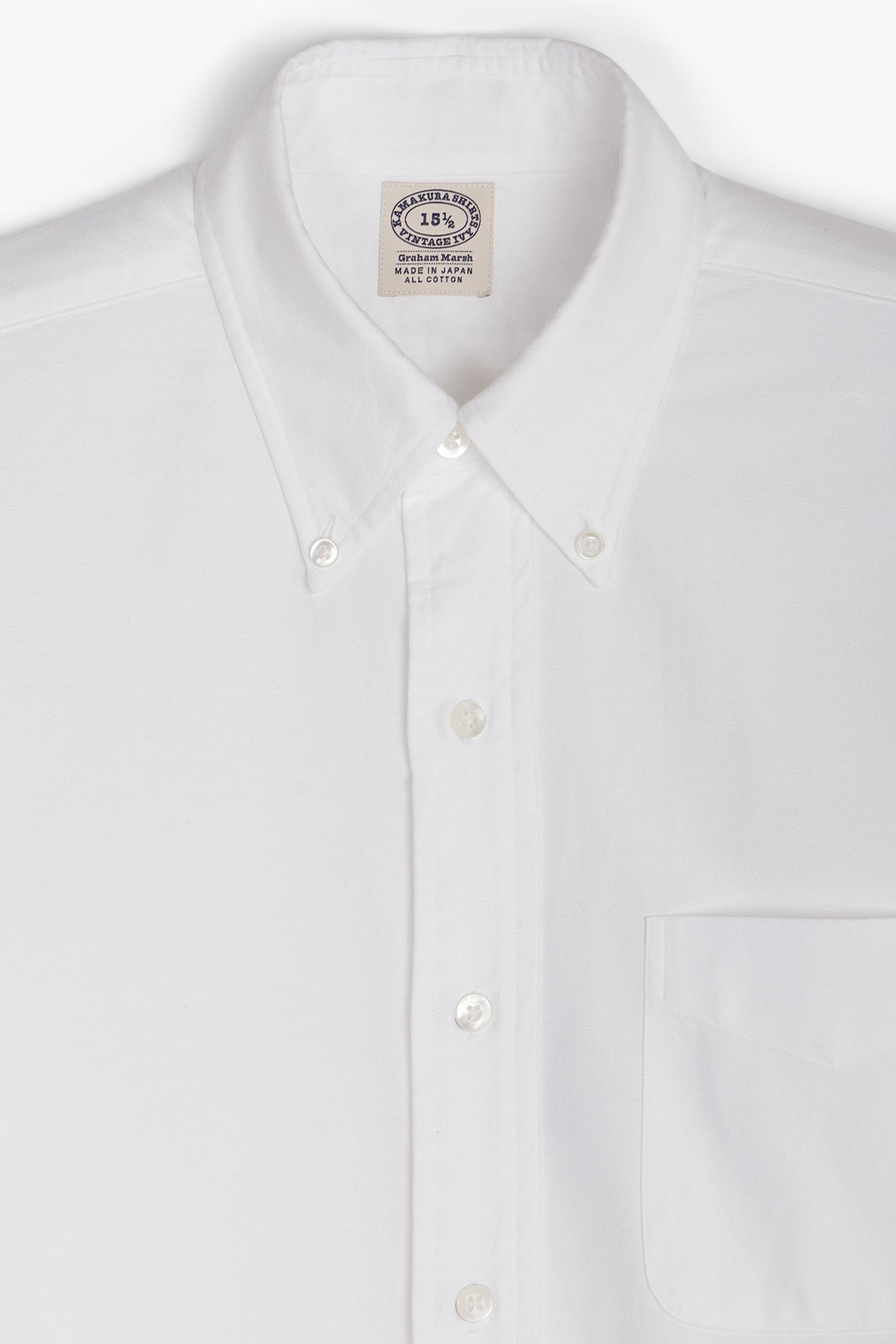 Vintage Ivy' Oxford Shirt - White