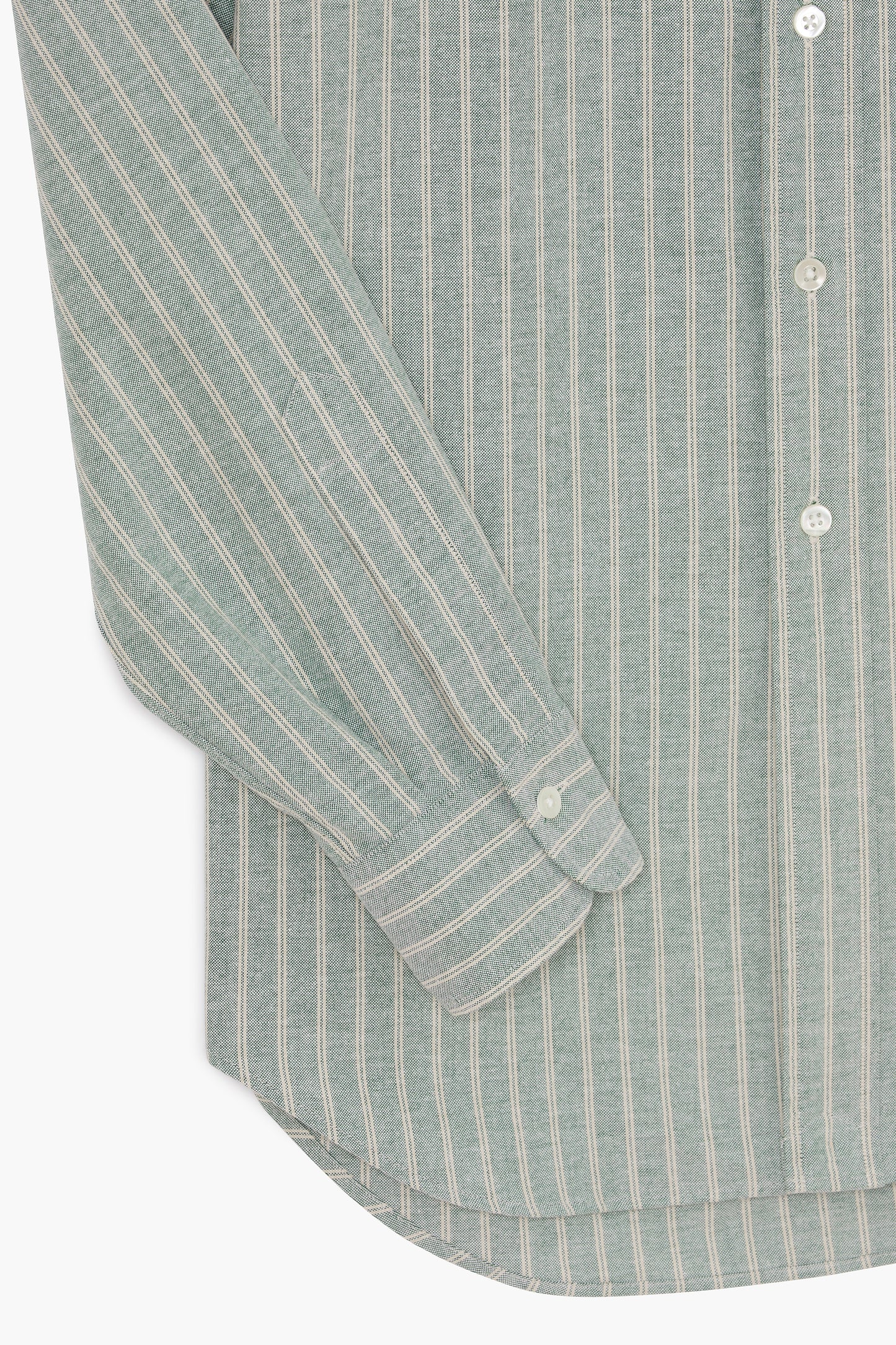 Chemise 'Vintage Ivy' - Oxford Rayé Vert/Écru