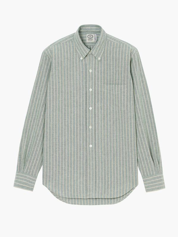 Chemise 'Vintage Ivy' - Oxford Rayé Vert/Écru