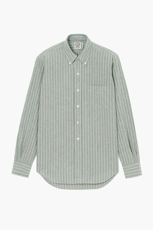 Chemise 'Vintage Ivy' - Oxford Rayé Vert/Écru