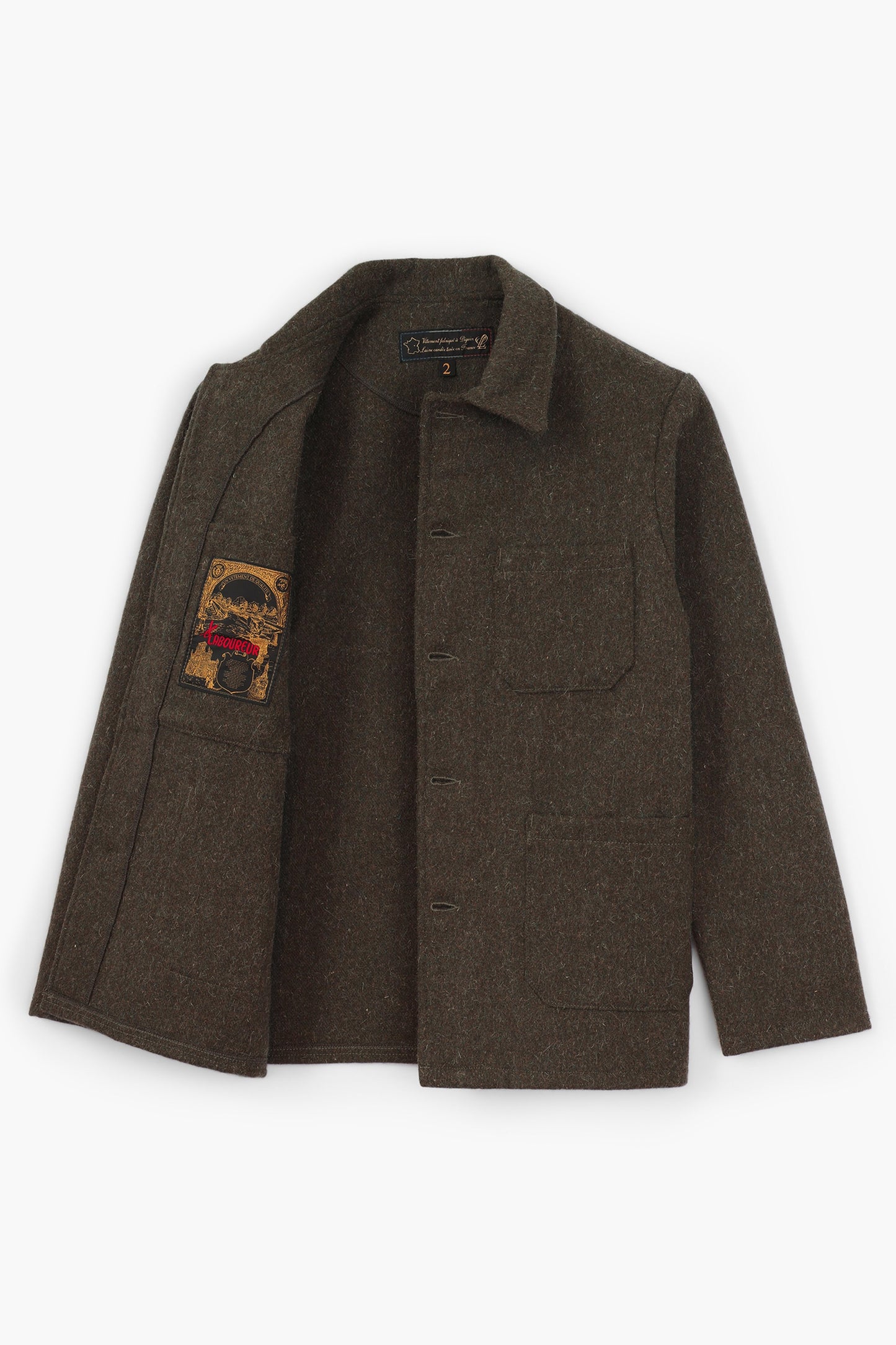 Work jacket in wool - Khaki