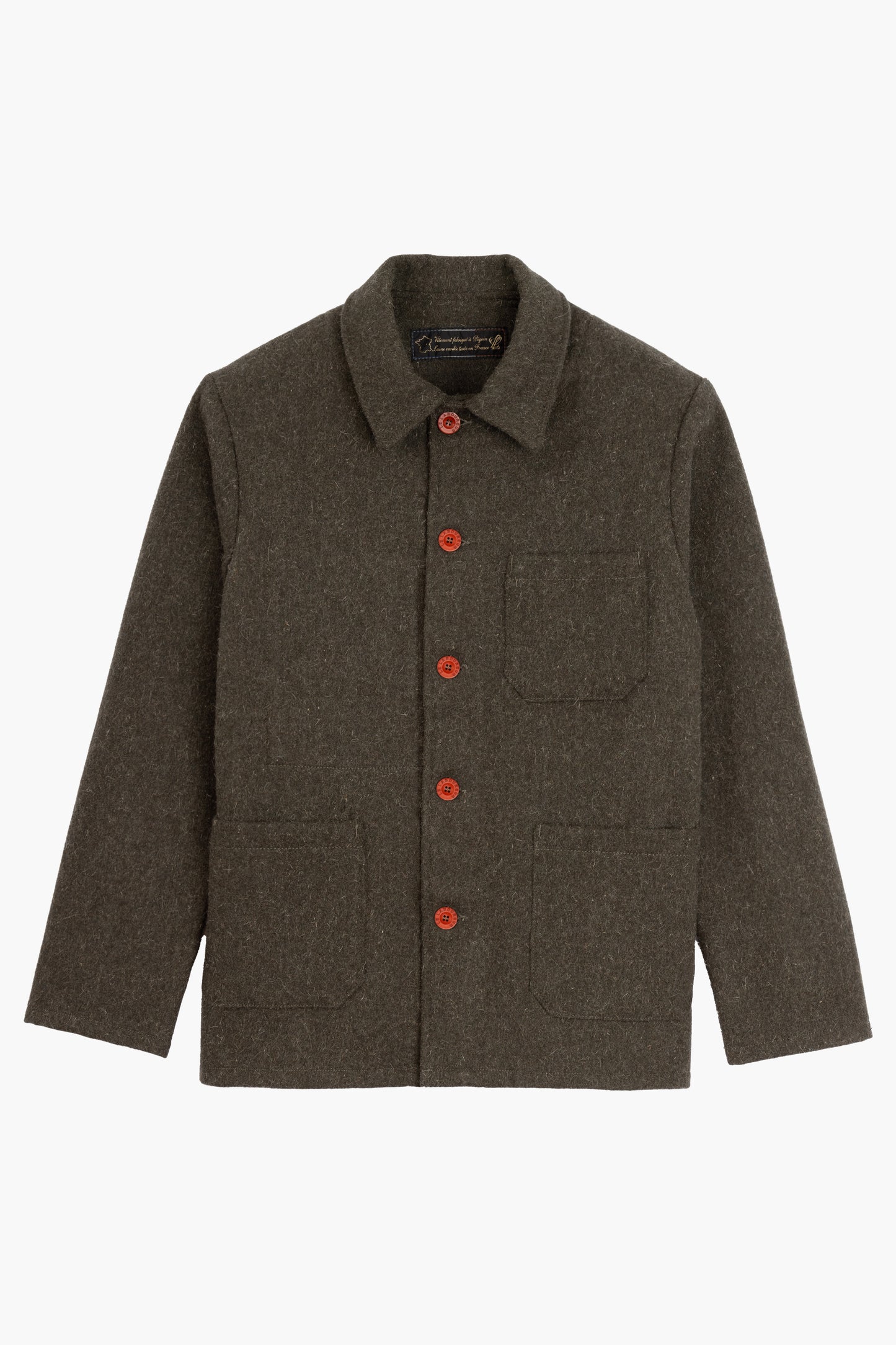 Work jacket in wool - Khaki