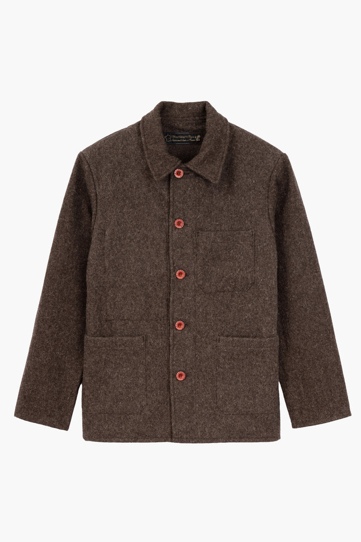 Work jacket in wool - Brown