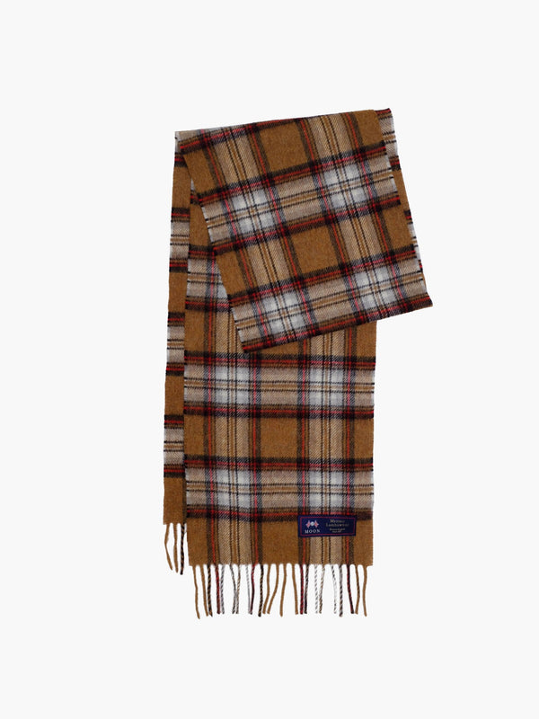 Echarpe en laine d'agneau - Camel Stewart Check