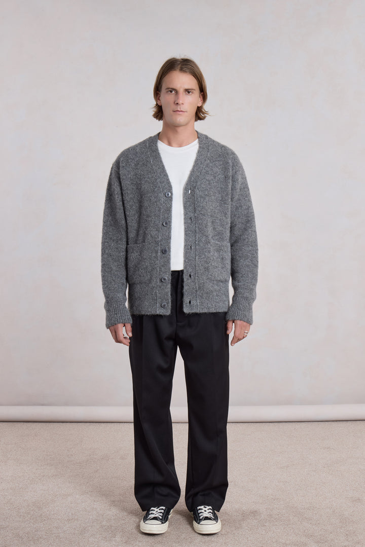 Alpaca cardigan - Charcoal gray