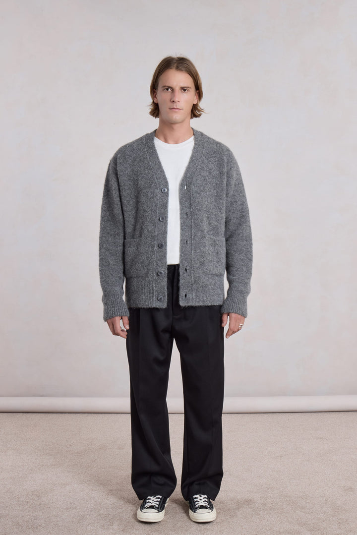 Alpaca cardigan - Gris anthracite