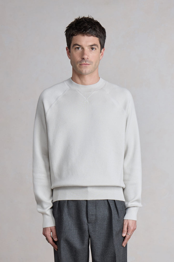 Athletic Sweater Raglan - Light Grey melange