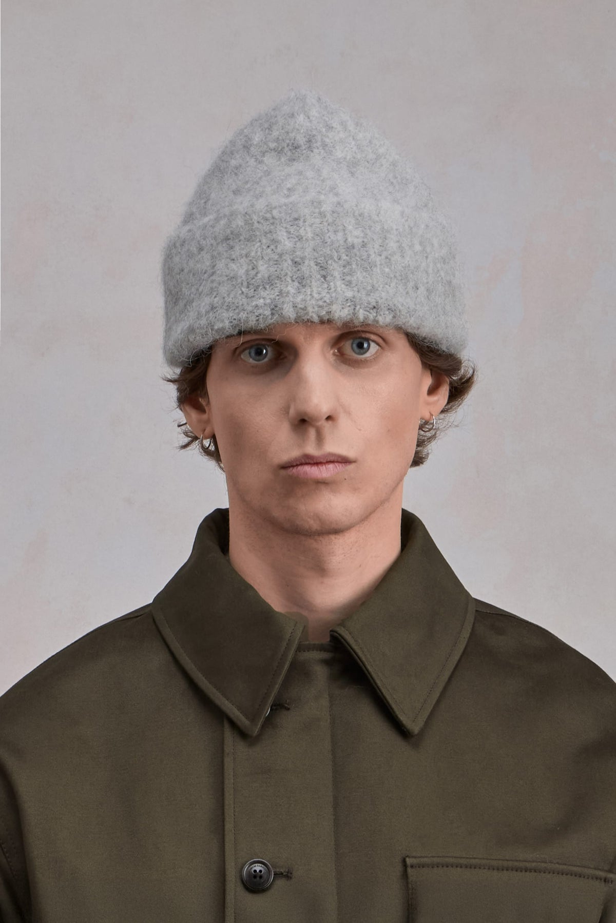 Alpaca Beanie - Light Grey Melange