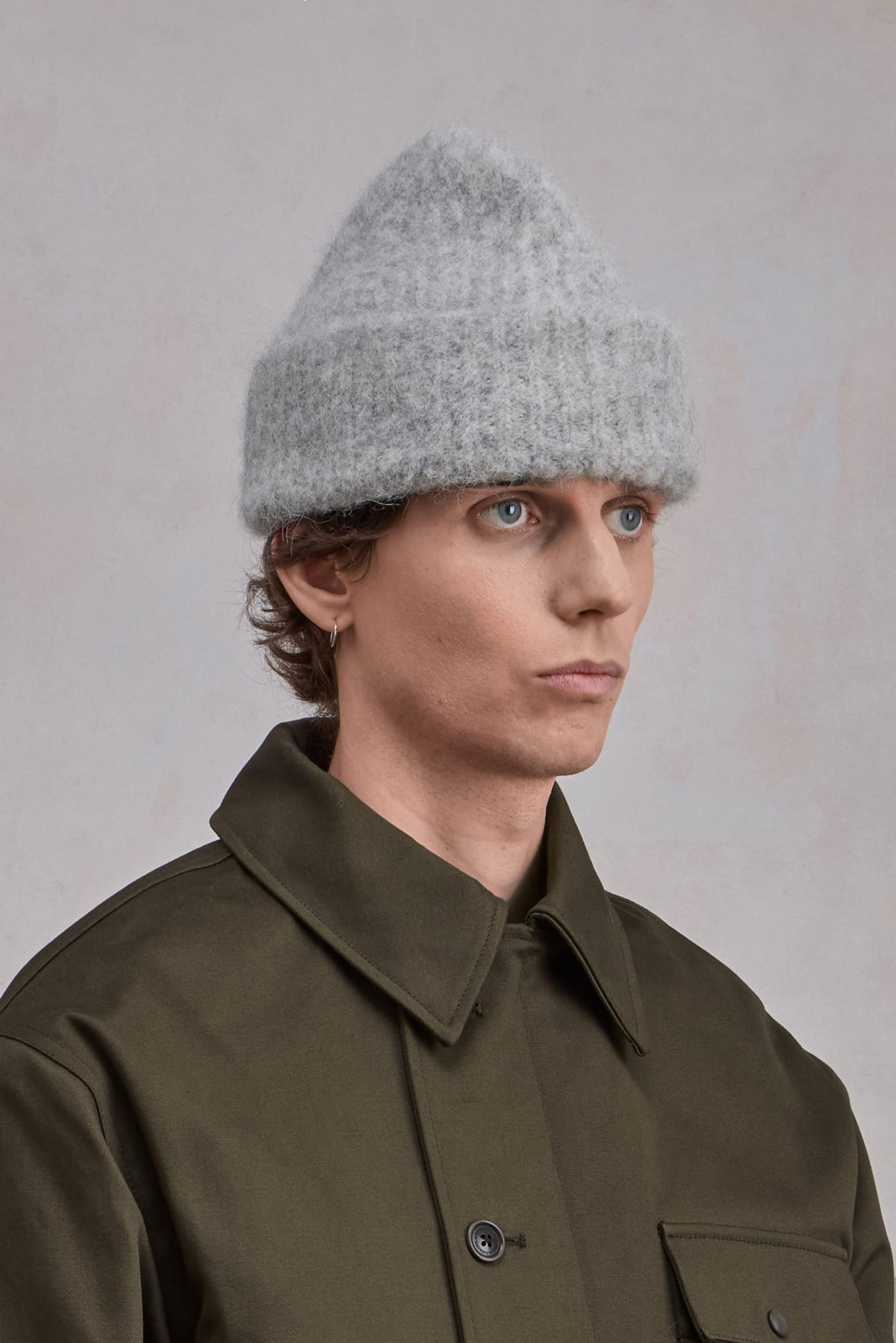 Alpaca Beanie - Light Grey Melange