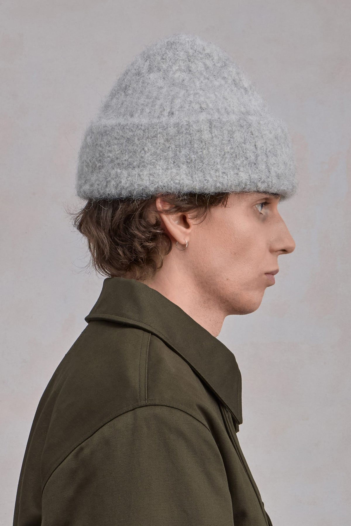 Alpaca Beanie - Light Grey Melange