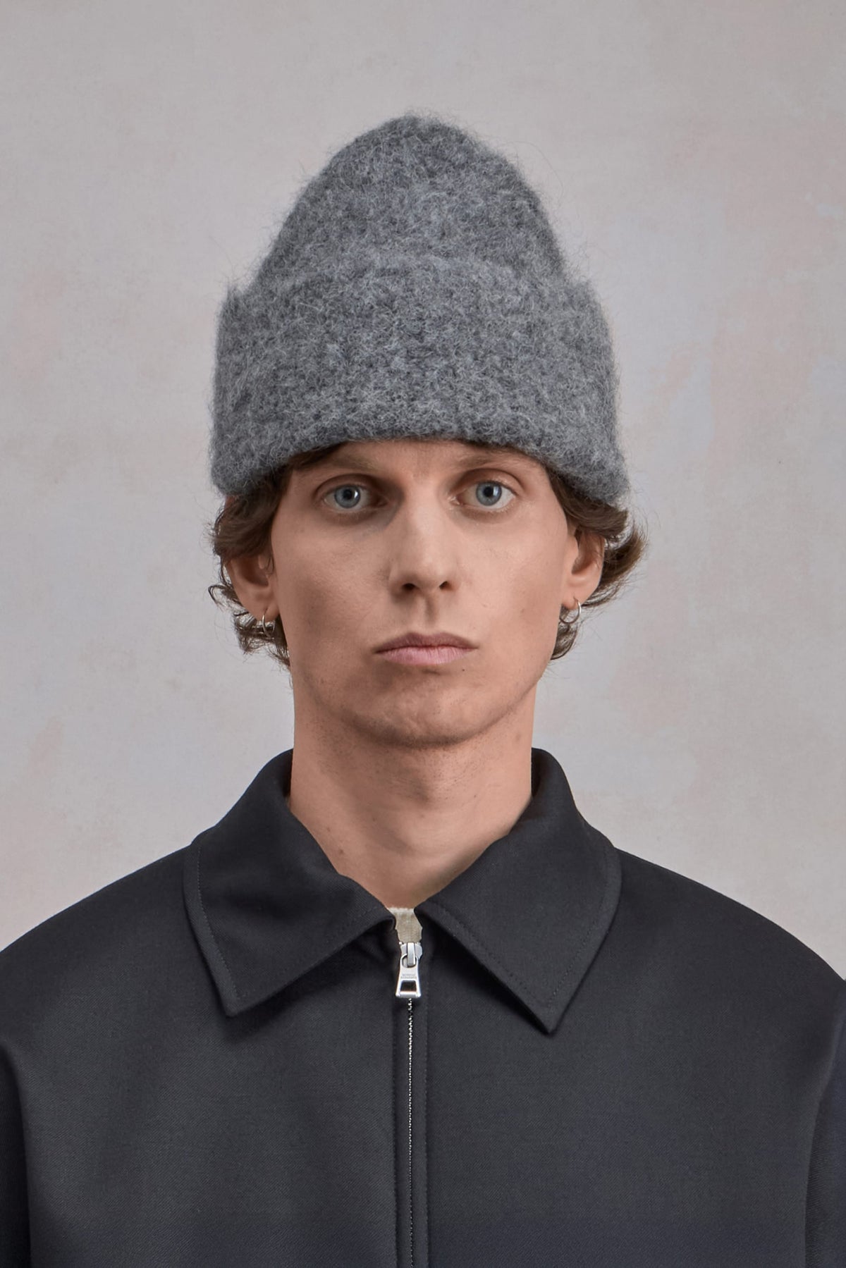 Alpaca Beanie - Dark Grey Melange