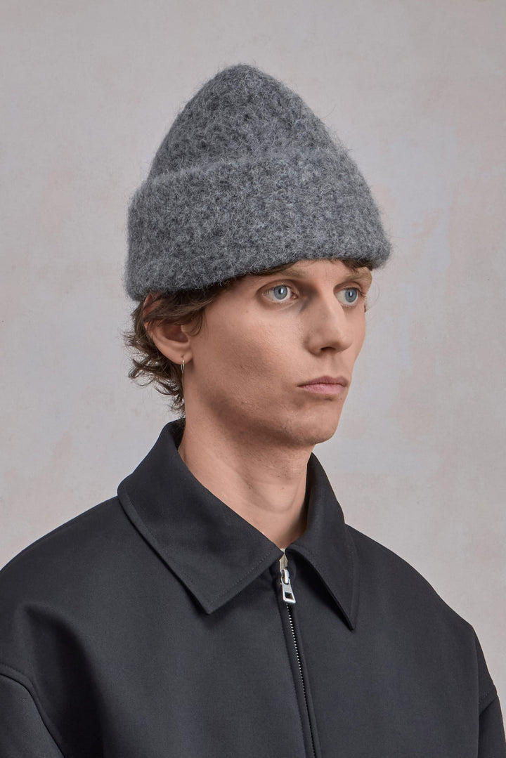 Alpaca Beanie - Dark Grey Melange