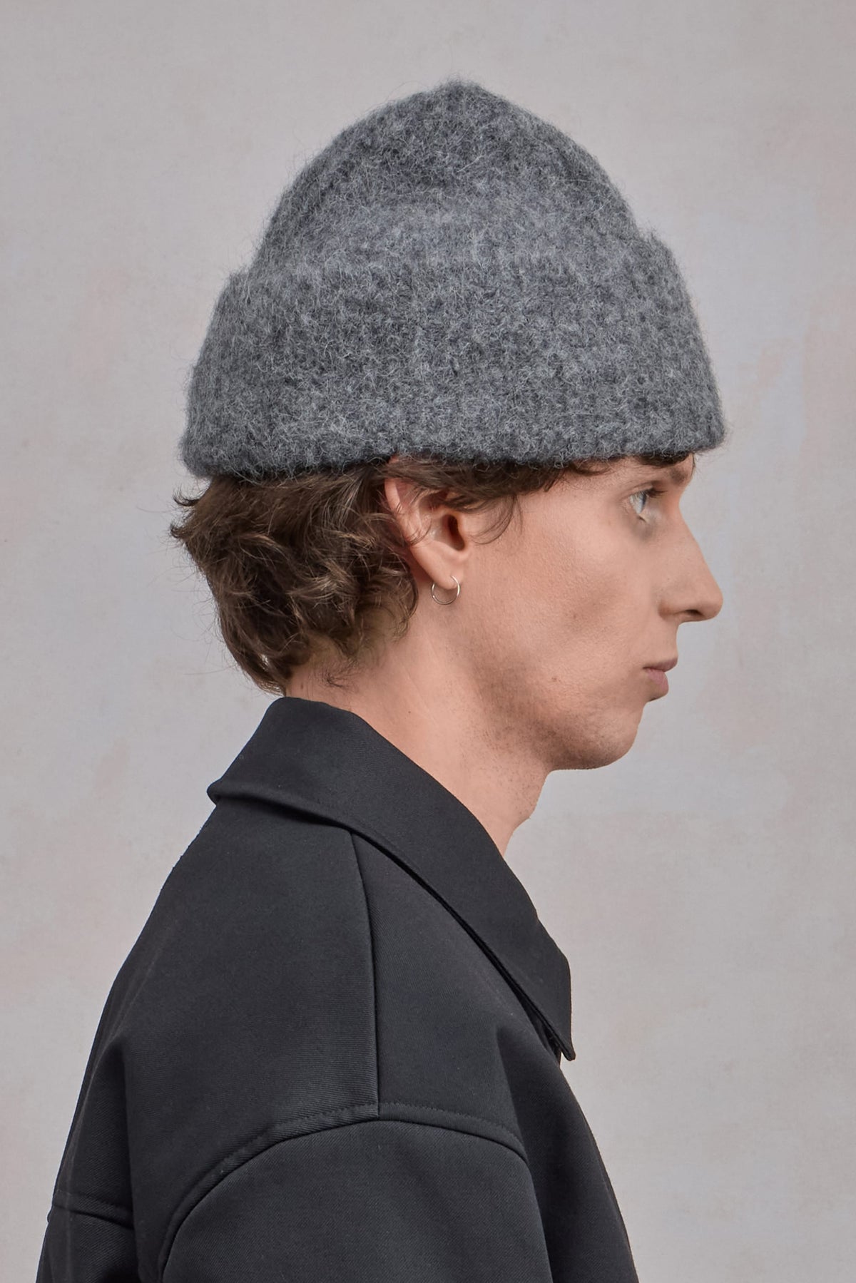 Alpaca Beanie - Dark Grey Melange
