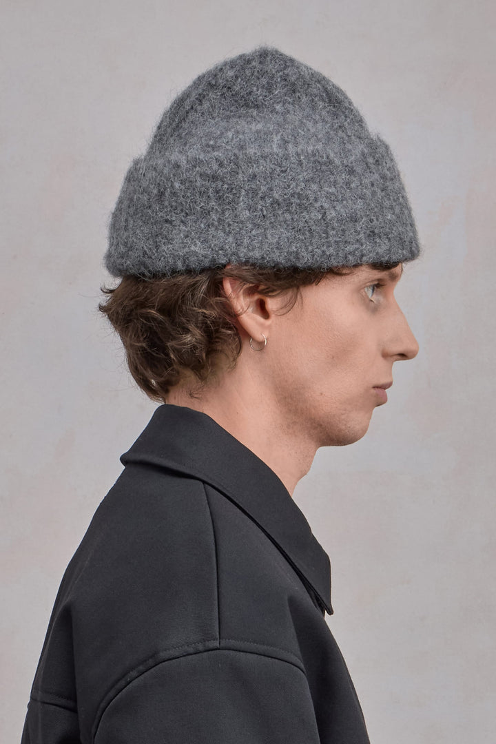 Alpaca Beanie - Dark Grey Melange