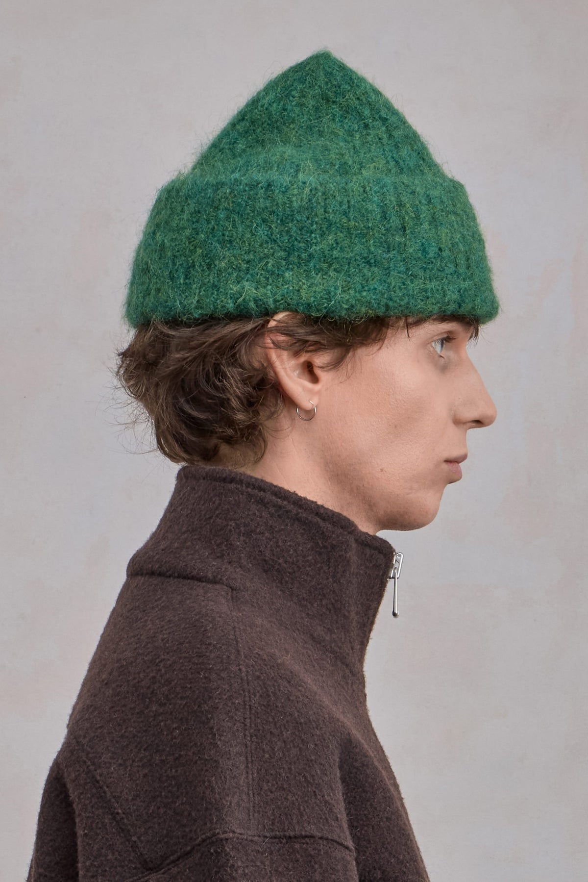 Alpaca Beanie - Green Melange