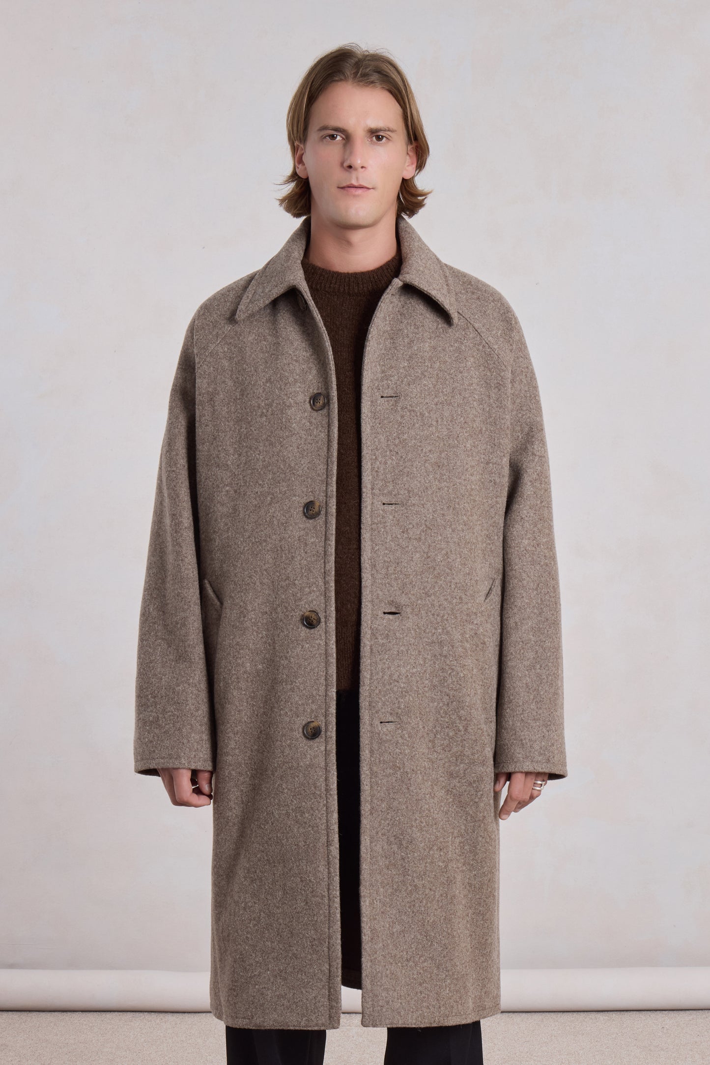 Car Coat Raglan - Heather Beige Wool