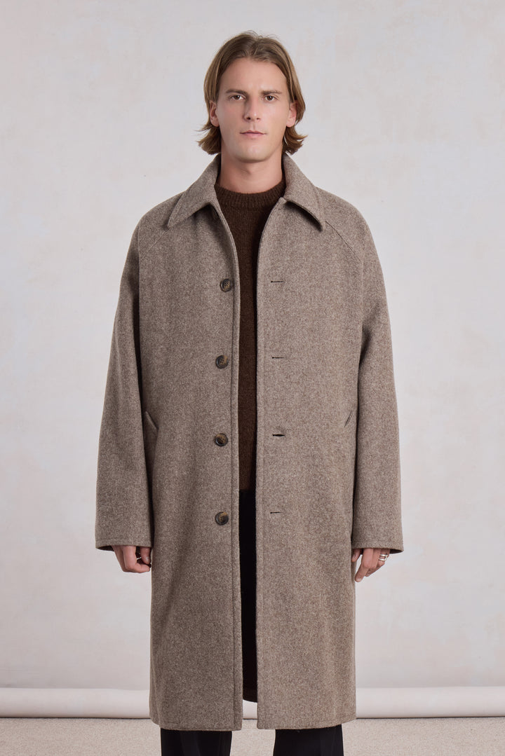 Car Coat Raglan - Heather Beige Wool