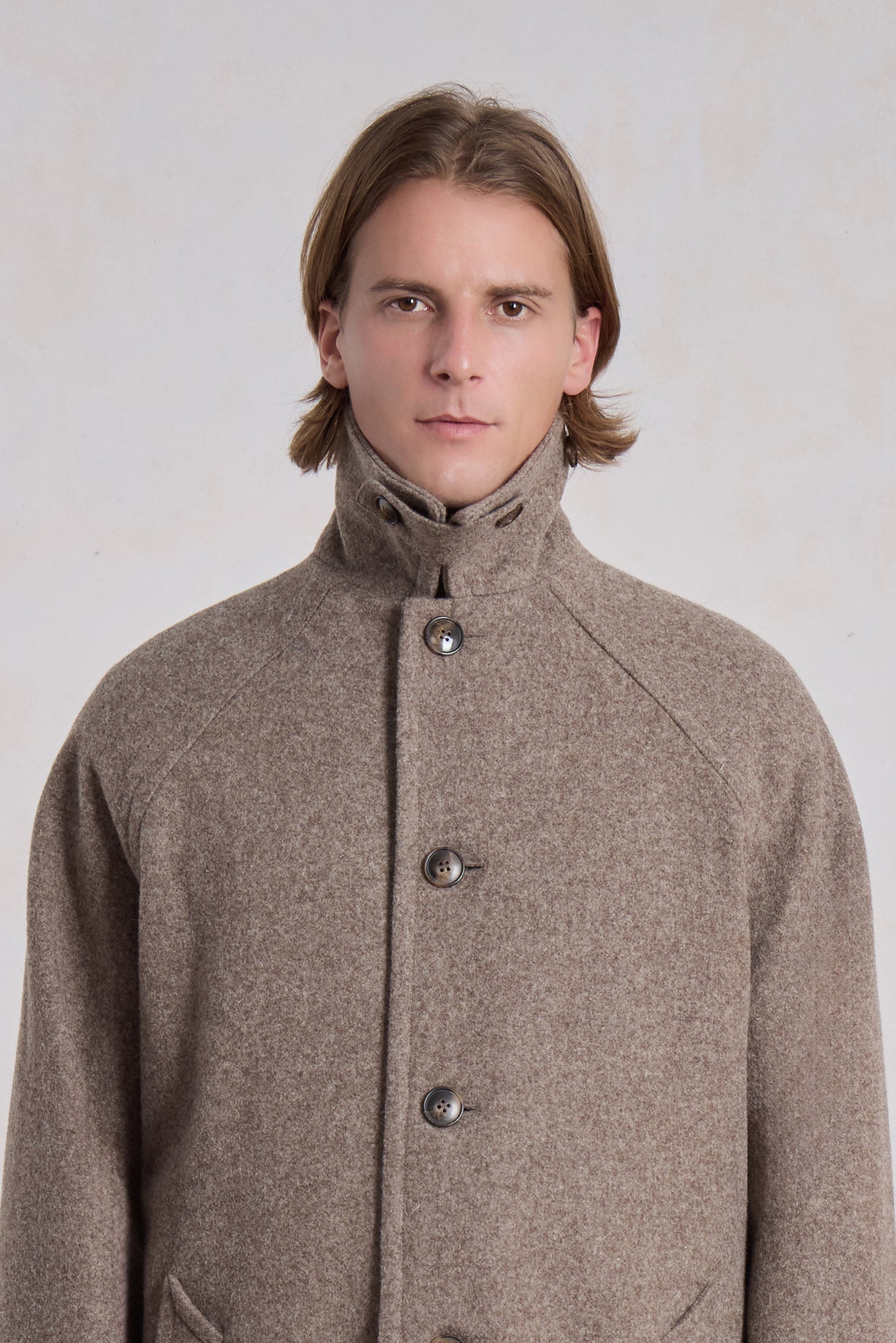 Car Coat Raglan - Heather Beige Wool